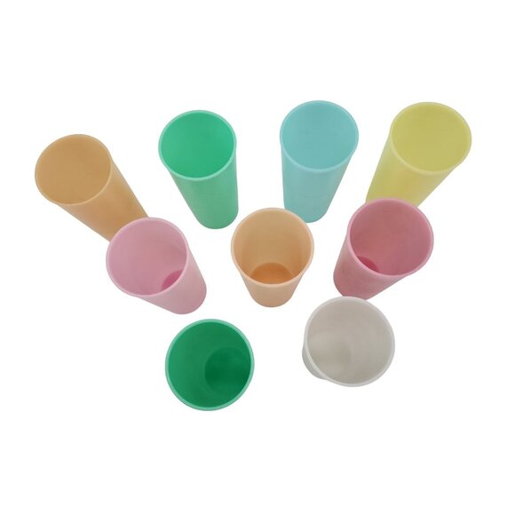 Tupperware glasses set of 10 rainbow colors large size